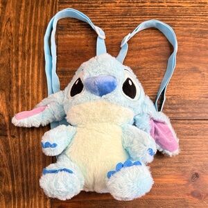 Blue Stitch Plush Zippered Backpack for Kids